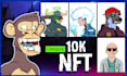 create a luxurious 100, 1k, 10k, nft art collection
