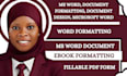 format, edit and design microsftword document proffesionally