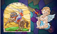 draw stained glass design illustration
