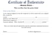 professionally design certificate of authenticity