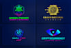do a modern tech technology startup crypto and cyber security logo