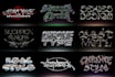 design glass chrome text effect