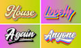 design 3d 70s vintage retro typography logo