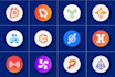 design a minimalist tech startup app crypto and technology logo