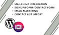 do wordpress popup or signup form or mailchimp popup and mailchimp integration