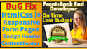 design website html css js responsive bootstrap and bug fix