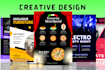 design awesome flyer, poster, brochure, menu, and invitation