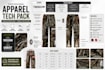 create a professional apparel tech pack for clothing manufacturers