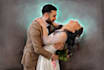 draw lovely couple and wedding portrait oil painting