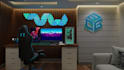 design 3d gaming room and 3d backgrounds animations