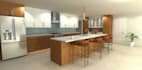 provide 2d and 3d renderings of kitchen with notated plans