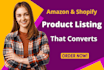 do amazon listing product description copywriting SEO optimization shopify