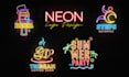 design 3d neon logo, sign and text with animated GIF
