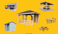 3d design woodworking furniture, pergola, shed, deck