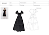 create technical flat drawings of dresses and tech pack