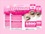 design braid flyers, beauty brand, hair, eyelash flyers