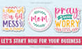 provide typography sticker designs for small business