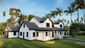 farmhouse, villa, residence floor plan layout, 3d render