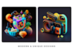 make abstract 3d illustrations or concept art