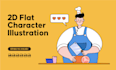 create 2d flat character illustration