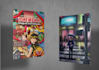 create a poster illustration with vector and bitmap style