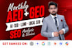 do complete monthly website SEO, on page GEO, aeo, local and ai optimization