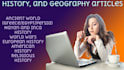 write history, and geography articles for you