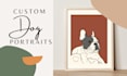 create a custom dog portrait with a minimalist design
