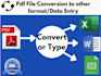 convert scanned PDF to excel, CSV or google sheet
