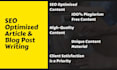 write SEO optimized content articles and blog posts