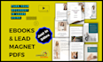 design unique pdf lead magnet, ebook ,workbook, and guides