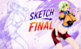 create rough concept art sketches for characters , color