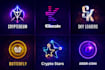 design modern minimalist crypto token coin logo and startup tech app icon