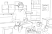 make digital line drawing for coloring book page