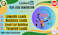 do b2b lead generaation, through linkedin profile