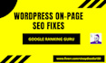 wordpress SEO fix on page issues for google ranking