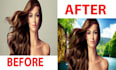 do face retouching and background remove