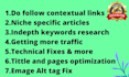do on page SEO, link building, classified posting, leads generation