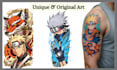 design custom anime tattoo or manga tattoo design