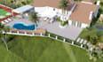 design garden, backyard, pool, patio, terrace landscape 3d environment