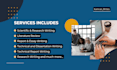 technical writing, content writing, and research articles