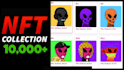 create a 10k generated nft art collection with metadata and rarities