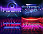 create unique 80s retro logo designs with neon style effects