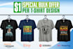 do custom typography or retro graphic bulk t shirt design