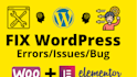 do wordpress bug fix, contact form,  woocommerce fix