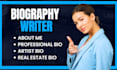 write bio, about me and about us page