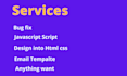 anything related to HTML, CSS and javascript, bootstrap, tailwind css