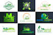 create landscape, trimming, agriculture and lawn care logo