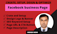 create and setup your facebook page