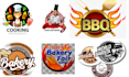 do fantastic logo for cooking,bakery,cafe, 3d